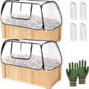 2 Pcs Garden Plant Cover, Pop Up Raised Garden Bed Cover 44"x21"x18" Garden Protection from Animals – Greenhouse Cover with Stakes, Protects Vegetables & Seedlings in Raised Beds