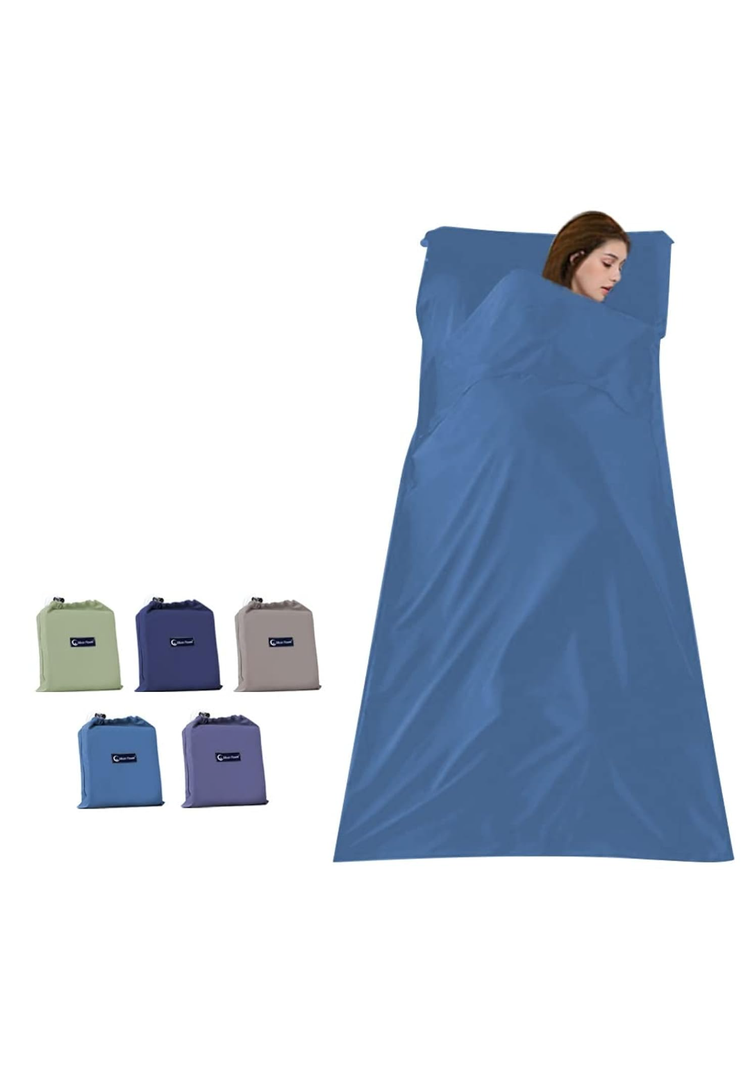 Muerman Sleeping Bag Liners Lightweight Travel Camping Sheet Sleep Bag Liner Adults Lightweight Warm Weather Hotel Compact Portable Sleeping Sack Indoor Outdoor Hostels Traveling Backpacking Hiking Blankets