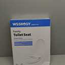 Elongated Toilet Seat with Slow Close Seat, Easy Clean, Suitable Standard Elongated or Oval Toilet with Thickened Plastic Lid, Plastic, White