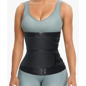 Sweat Waist Trainer for Women Two Belts, Neoprene Workout Corset Waist Trainer Cincher Trimmer Shaper Zipper 2XL