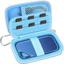 Case Compatible with SanDisk 1TB 2TB 4TB 500GB 8TB for SanDisk Extreme PRO Portable SSD External Hard Drive, Memory Card SD SDXC SDHC Card Storage Holder Organizer (Box Only)(Lightblue)