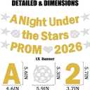 Prom 2026 Decorations Banner Set - Gold Silver Glitter A Night Under the Stars High School College Prom Decoration, Class of 2026 Party Supplies for Graduation