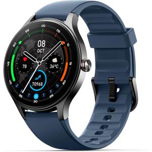 Woneligo Smart Watch for Men,1.57inch AMOLED Touchscreen Fitness Watch for iPhone & Android,Heart Rate/Sp02/Sleep Monitor,110+ Sport Modes IP68 Waterproof Bluetooth Calls (Blue, 1.57)