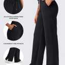 G4Free Smoofit Modal Soft Women's Wide Leg Sweatpants High Waisted Drawstring Side Slit Casual Pants (Black, XL)