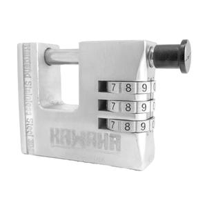 KAWAHA 72/66 66mm Stainless Steel Combination Padlock, Weather-Resistant Rust-Proof Outdoor Lock for Trailer, Boat, Shed, Small Gate, General Storage