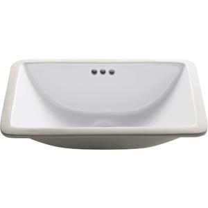 KRAUS Elavo 21-inch Rectangular Undermount White Porcelain Ceramic Bathroom Sink with Overflow, KCU-241, 20.63