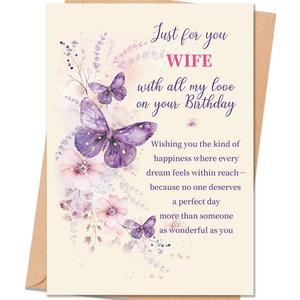 2 x Wife Birthday Card Gift, Wife Birthday Card from HusbandA (HZ-324)