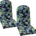 Floral Outdoor Adirondack Chair Cushions for Patio Furniture Waterproof Tufted High Back Chair Cushion with Ties for Indoor Patio Backyard 47"*19.68"*3.9" Navy Floral