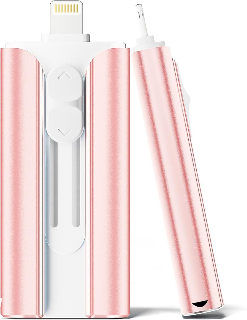 MFi Certified 512GB Flash Drive for iPhone Thumb Drive, USB Memory Stick iPhone Flash Drive Photo Stick for Photos Videos, High Speed External Storage Jump Drive for iPhone/iPad/Android/PC(Rose Pink)