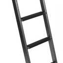 Anti-Slip RV Bunk Ladder, 52in Integrated Heavy Duty Steel Camper Bunk Bed Ladder with Anti-Slip Rubber Foot Pads and Hooks - Black