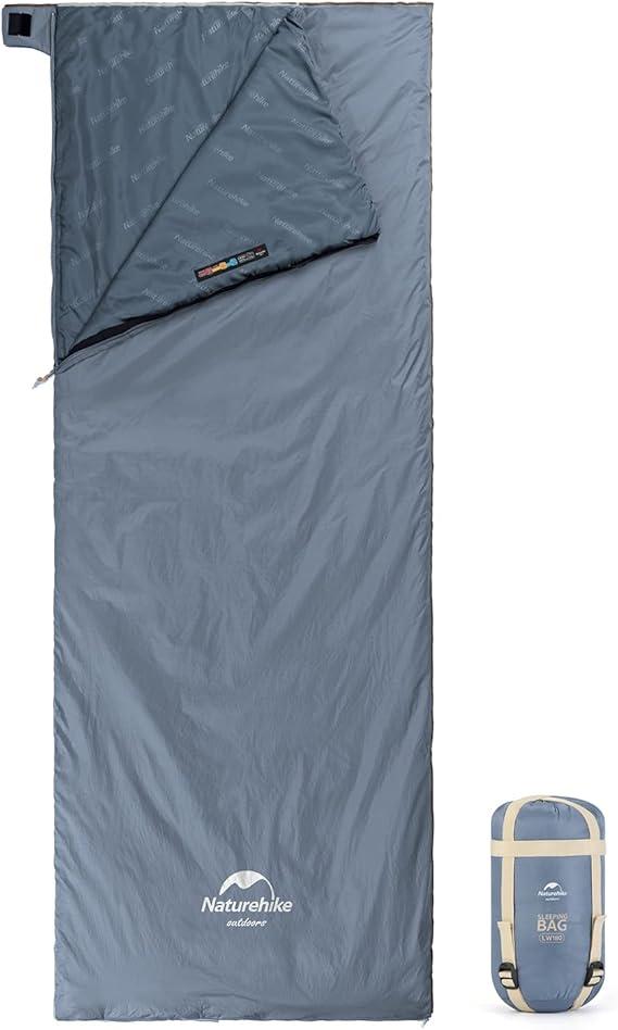Naturehike Lightweight Compact Sleeping Bag, 59℉/32℉ Envelope Ultralight Backpacking Sleeping Bag Portable, Waterproof with Compression Sack for Cold&Warm, Camping, Traveling, Hiking, XL