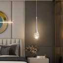 Modern Pendant Lights for Kitchen Island LED Dimmable Crystal Glam Ceiling Pendant Lighting for Dining Room Hallway Bedroom Corner Lamp Brushed Nickel (1 Light, Silver)