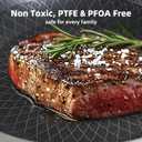 Non Stick Frying Pan 12 Inch with Lid, Hybrid Nonstick Stainless Steel Skillet Pan with Stay-cooling Handle, PFOA Free Non Toxic Dishwash & Oven Safe, Induction Ready, All Cooktops