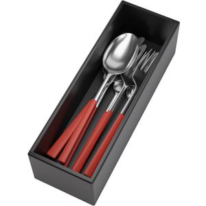 Black Bamboo Drawer Organizer - Silverware&Utensil Holder Organizer for Kitchen Drawers, Multi-Use Drawer Dividers Boxes for Bathroom CounterCabinet, Garage, Office Desk, Makeup, Jewelry (9"3"2.5")