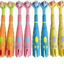 Toddler Toothbrush 8 Pack, Ultra Soft Bristles Kids Toothbrush for Ages 3-12 Years, 3-Sided Design with Tongue Scraper, Non-Slip Handle,Colorful Oral Care Set for Boys & Girls. (8)