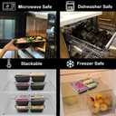 LOKATSE HOME 12 Pack 3 Compartment Meal Prep Food Storage Containers with Lids Reusable Take Out Box, BPA Free, Stackable, Microwave/Dishwasher/Freezer Safe (43 oz)