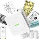 Nelko Sticker Printer, PM230 Print Pod Mini Bluetooth Portabel Sticker Maker with 3 Rolls Paper, Print Pods Mini Printer with Multiple Templates for Phone & Tabletfor School Office Home, White