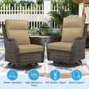 Outdoor Patio Chair Cushions 44x21x3.5 inch, Set of 2 Thicken Comfy Cushions for Rocker Non Slip Fade Shield Water Repellent High Back with Ties, Yellow Weave Pattern