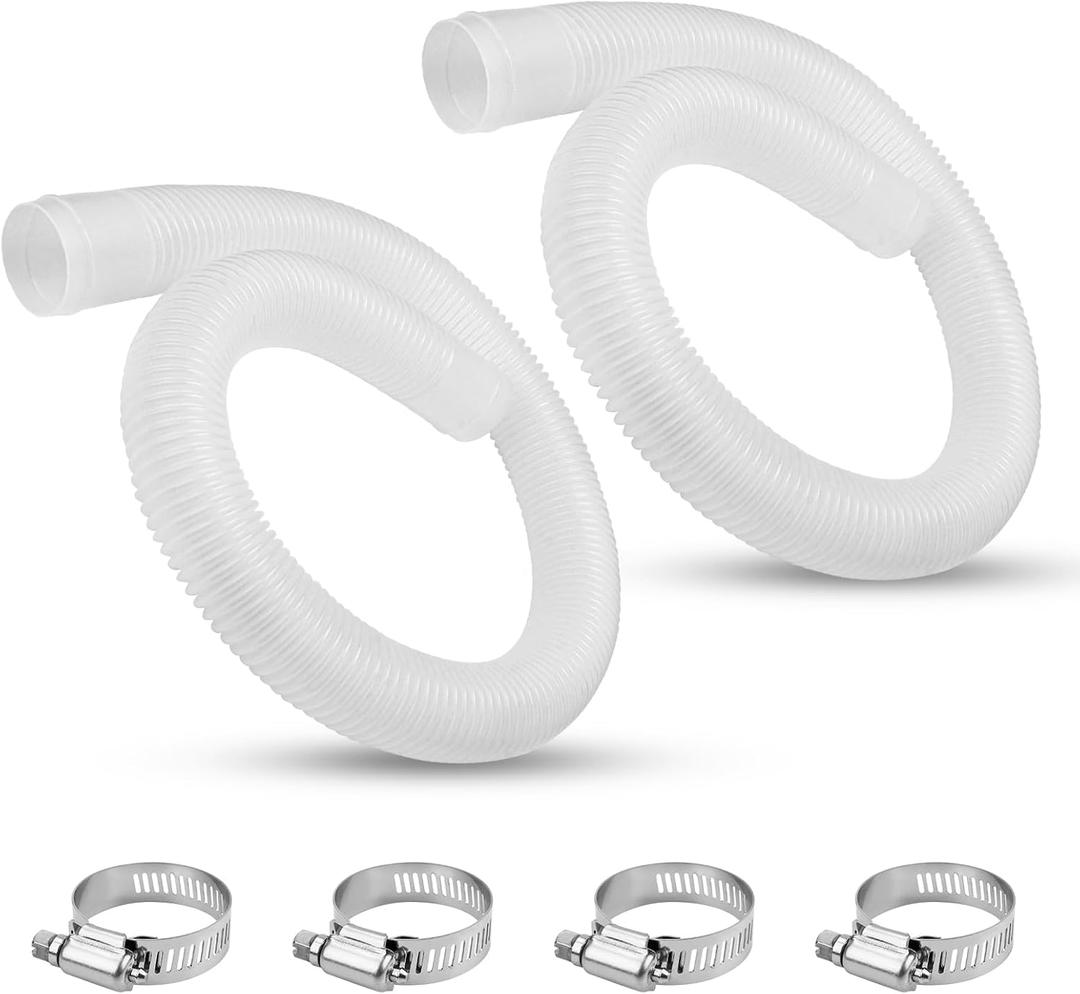 1.5 Inch x 3 ft Pool Skimmer Hose for Intex Above Ground Pool Skimmer Pump Replacement #10531 25016, 1-1/2 Inch Surface Skimmer Transfer Hose - 2 PCS