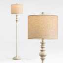 BOBOMOMO 64.25" Farmhouse Floor Lamp for Living Room, Tall Antique White Standing Lamp with Rotary Switch, Vintage Reading Lamp for Bedroom & Nursery, Rustic Home Decor Corner Lamp