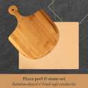 Pizza Stone Pan and Wooden Pizza Paddle - 15x11.8x0.6 inch - Cordiete Bread Beaking Stone w/Pizza Peel - Suitable for Oven & Grill