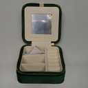 Benevolence LA Plush Velvet Jewelry Box | Travel Jewelry Case Organizer with Mirror | Featured in Oprah's Favorite Things | Best Gifts For Daughter, Girlfriend, Mom | Gifts For Her - Emerald