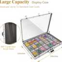 Card Display Case, Large Aluminum Locking Tabletop Showcase