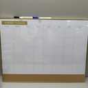 ARCOBIS Dry Erase Calendar Whiteboard Cork Board Combo, 24"x18" Magnetic White Board Calendar Dry Erase for Wall, Gold Frame Monthly Combination Board for Office, Home, School