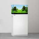 LANDEN Aquarium Wooden Stand and Cabinet for up to 16 Gal Tank, Fish Reptile Sea Salt WaterTank Stand, Nano Foam Leveling Mat Included, W23.6xD11.8xH31.5 in, Wooden Matte White Painted(Stand Only) (White-fig8_inlet)