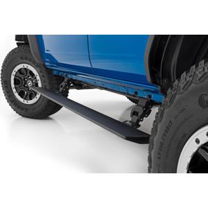 Rough Country Power Running Boards with LED Step Lights for Ford Bronco, 4-Door (2021-2025) - Retractable Electric Side Steps w/Dual Motors, LED Lights, Textured Anti-Slip Surface