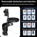 4-in-1 Car Cup Holder Expander with 360 Swivel Tray, Universal Adjustable Base for Large Mugs and Bottles, Integrated Smartphone Mount for Food and Snacks, Black