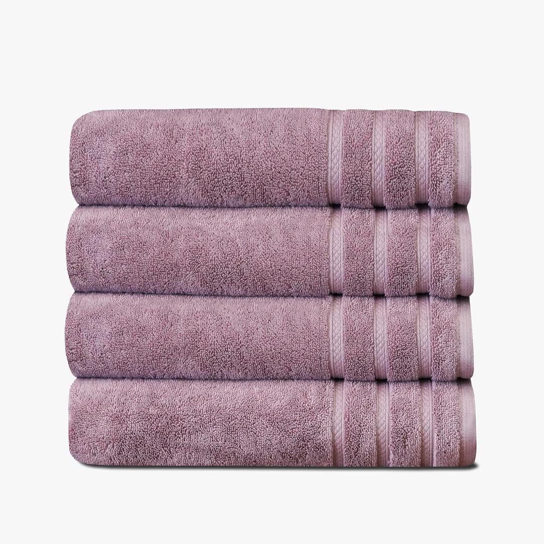 1888 Mills 625 GSM Premium 100% Cotton Bath Towels  Pack of 4 Luxury Bath Towel Set, Super Soft & Highly Absorbent  Quick-Dry Plush Texture for Bathroom, Spa & Gym Use (Lavender)