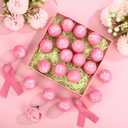 Soulchen 100 Pcs Breast Cancer Awareness Stress Balls 1.57 Inch Pink Ribbon Inspirational Foam Relief Stress Balls Gifts for Breast Cancer Awareness Month Bulk Charity Party Favors