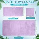 Mixweer 16 Pieces Bath Towels Set Quick Dry Towel Set for Bathroom Included 4 Bath Towels 4 Hand Towel and 8 Washcloths Absorbent Bathing Coral Velvet Washcloth for Shower Spa Hotel (Macaron Color)