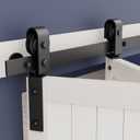 ZEKOO Bifold Barn Door Hardware: 60 inch Bi Folding Door Hardware Kits for 2 Closet Doors - Easy Assembly Smoothly Quietly Bifold Doors Track Kit - J Shape Top/Side Mount Roller - Hardware Only