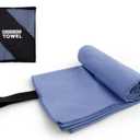 Yaozoon Camping Towel L Size Microfiber Quick Dry Lightweight for Travel Body Swimming Pool Beach Hiking Hot Yoga Mat Towels(Navy Blue, 1 Pack L)