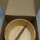 Wooden Yarn Bowl with Bamboo Crochet Hooks & Holes, Knitting Accessories DIY Hand Craft Yarn Storage Bowls for Yarn Balls & Skeins, Birthday Gifts for Mom & Knitting Lovers (Type B)