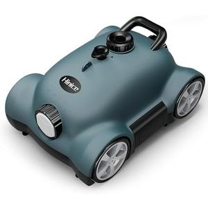 Hinice Cordless Robotic Pool Cleaner Vacuum for Flat Pool In/Above Ground-Lasts up to 150 minutes-Top Load Filters,Self-Parking,Waterline Cleaning-Perfect for Pools Up to 2152 Sq.ft in Area Black Grey 