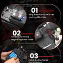 Ultrasonic Rodent Repellent for Car Engines, Under Hood Mouse Repellent with 4 LED Strobe Lights, USB Powered, Keep Rats, Mice and Squirrels Away from Vehicles, RVs, Garages, Attics (2, Black)