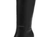 TYNDALL Womens Knee High Boots Platform Chunky Heel Black Boot for women (Black)