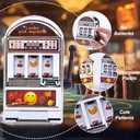 BigOtters Mini Slot Machine Toy, Count of 4 Mini Lucky Slot Machine Bank for Creative Festival Birthday Cake Decor Casino Las Vegas Night Theme Party Decorations