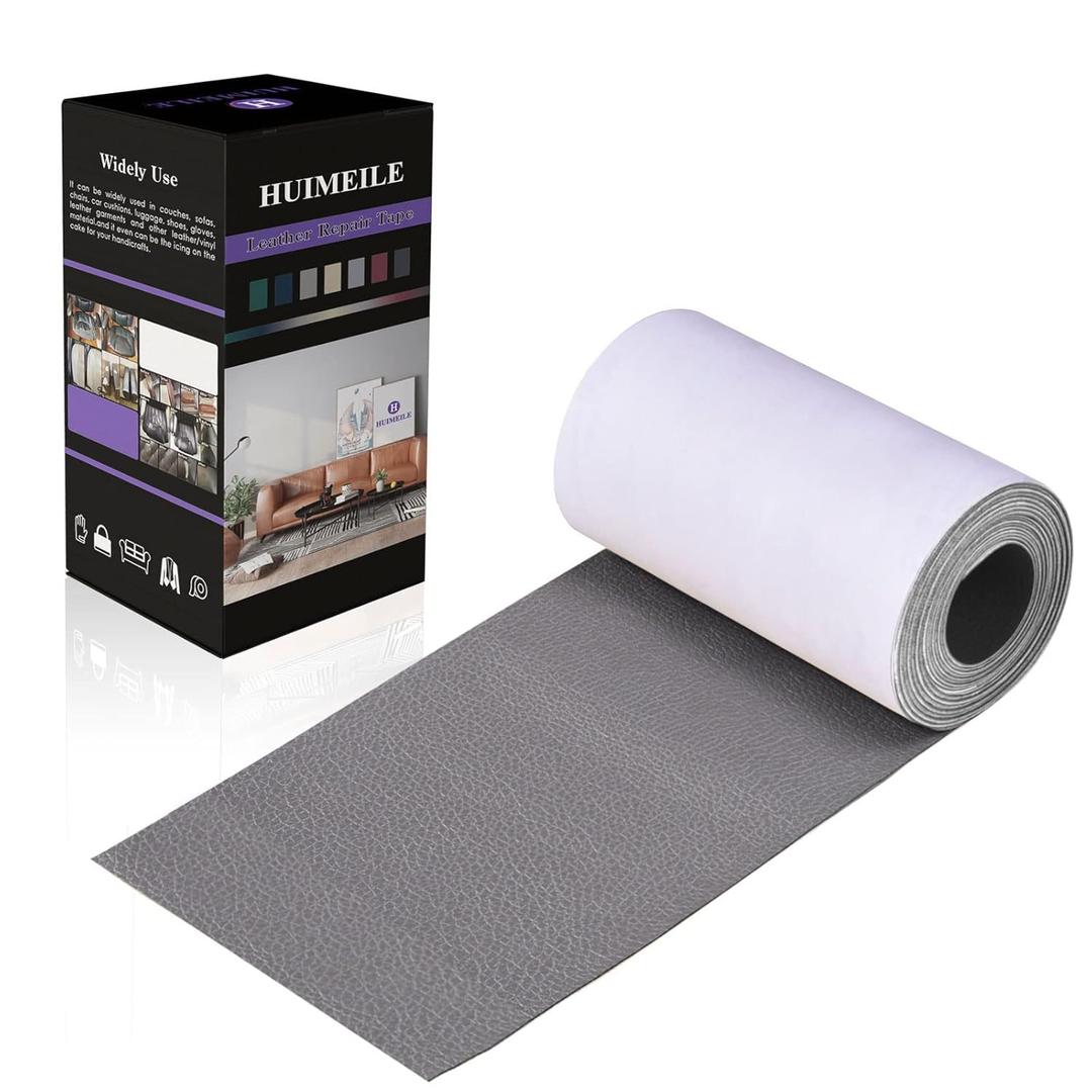 Leather Repair Patch Tape 460 inch Furniture Leather Strong Self Adhesive Tape for Sofas Couch Car Seats Cabinets Bags Anti Scratch Patches First Aid Patch Fixing Leather Grey