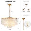 Shell Chandelier, White and Gold Chandelier Light Fixture with 4 Lights Capiz Seashell Pendant for Foyer,Kitchen Island,Entryway,Dining Room (18" Coastal Chandeliers)
