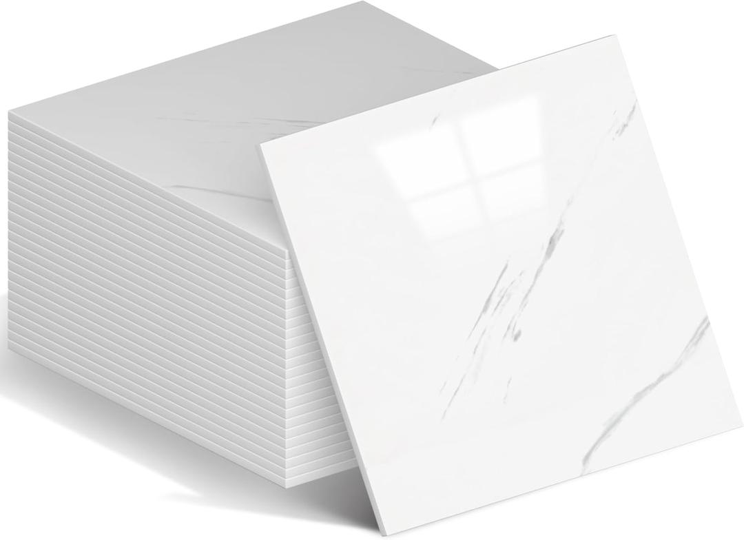 WAPANE Peel and Stick Tile Shower Waterproof Marble Tiles Wall Panels, 11.8"x11.8" Self-Adhesive Backsplash Tile, 10 Pack