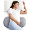 Momcozy Memory Foam Portable Pregnancy Pillow  W Shaped Maternity Great Support for Side Sleepers, Adjustable Travel Wedge Pillow for Back, Belly, and Hip Relief, Ideal for Pregnant Women, Grey (Regular)