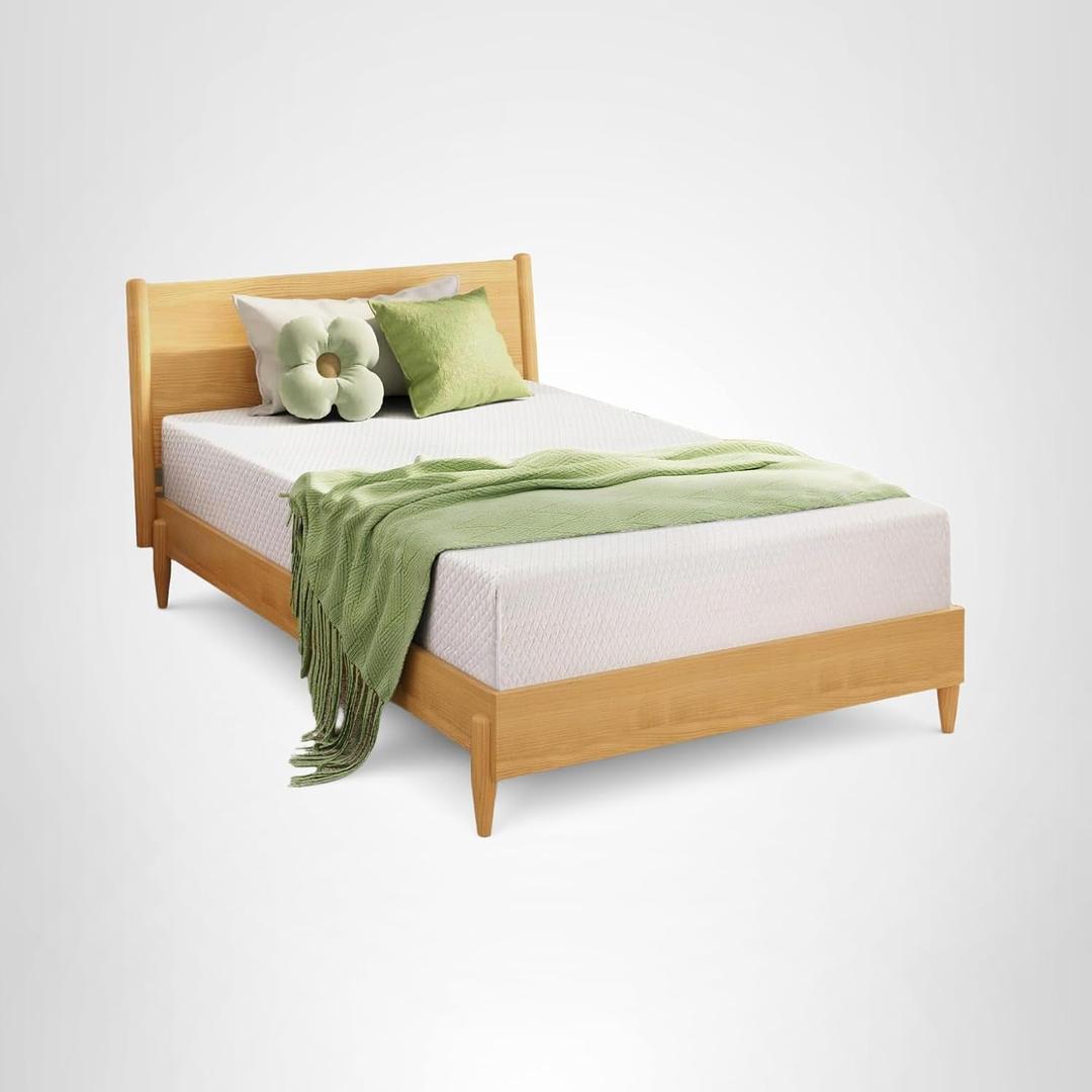 EGOHOME Full Size Memory Foam Mattress 8 Inch, Green Tea, Medium Plush
Bed Mattress in A Box, Cooling Green Tea Gel, Pressure Relief, CertiPUR-US Certified, Fiberglass Free, 75''L x 54''W, White