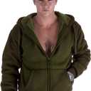 Hoodies for Men Sherpa Lined Zip Up Heavy Weight Fleece Warm Sweatshirts Military Green M (Green, M)