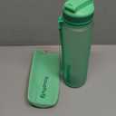 Hydracy Water Bottle with Time Marker -Large BPA Free Water Bottle & No Sweat Sleeve -Leak Proof Gym Bottle with Fruit Infuser Strainer & Times to Drink -Ideal for Fitness Sports & Outdoors (Aqua Green)