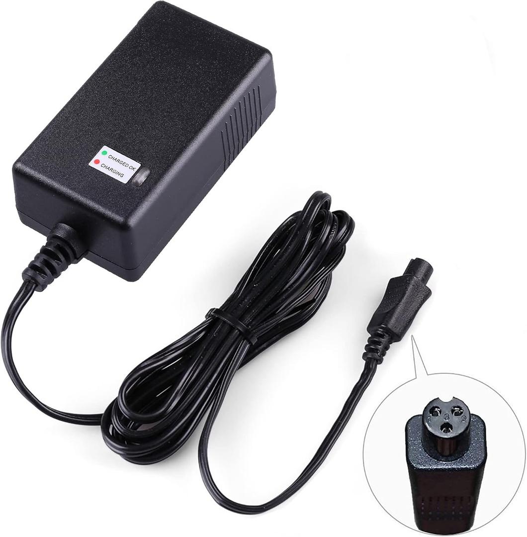 LotFancy 42V 1A Battery Charger, Compatible with Razor Hovertrax 2.0 Electric Scooters, Swagtron T1, T3, T6, Power Supply for Lithium Battery, UL Listed, Mini 3-Prong Connector