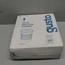 GUSTO [50 Sets - 12 oz. Disposable White Coffee Cups with White Lids, Sleeves - To Go Paper Hot Cups (Formerly Comfy Package)